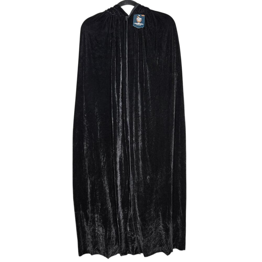 Target Hyde & Eek Black Velvet Cape Adult One Size Halloween Costume Cloak Hood